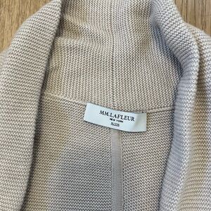 MM.Lafleur 100% Merino Wool Garter Stitch Cardigan Cape Tan